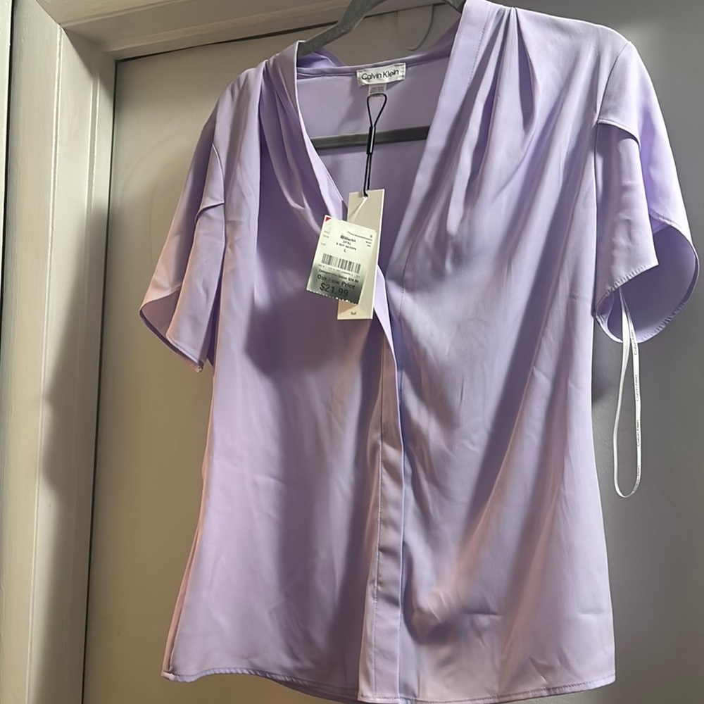 Calvin Klein Soft Purple Top Size Large